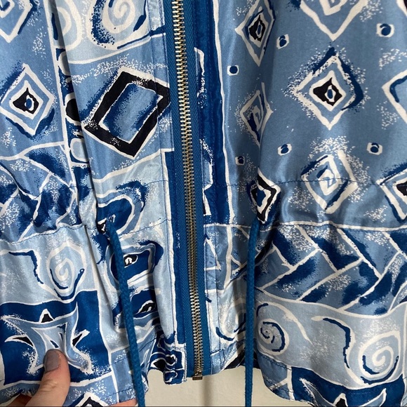 Vintage Blue 100% Silk Jacket Size Small - Picture 5 of 6